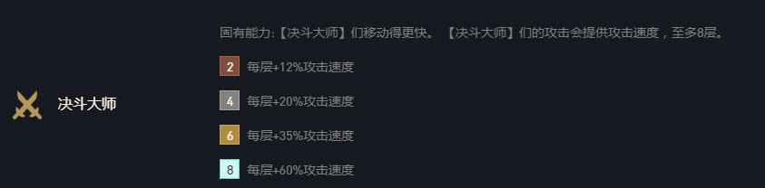 云顶之弈决斗大师效果是什么
