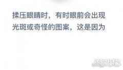揉压眼睛时有时眼前会出现光斑或奇怪的图案这是因为