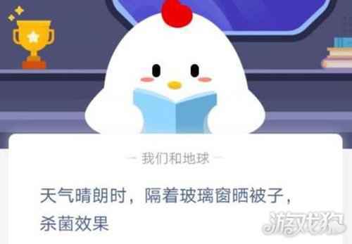 天气晴朗时隔着玻璃窗晒被子杀菌效果蚂蚁庄园