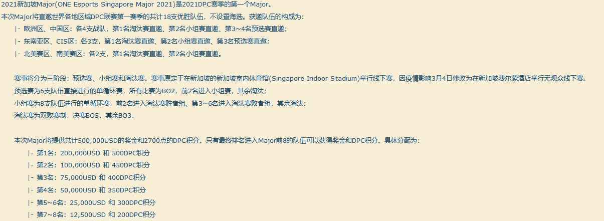 《dota2》Major赛事分组赛程出炉 LGD对战VP
