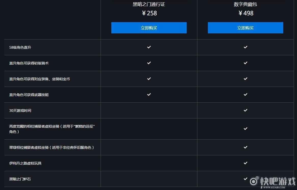 魔兽世界燃烧的远征数字典藏包 怀旧服和暗影国度双坐骑奖励