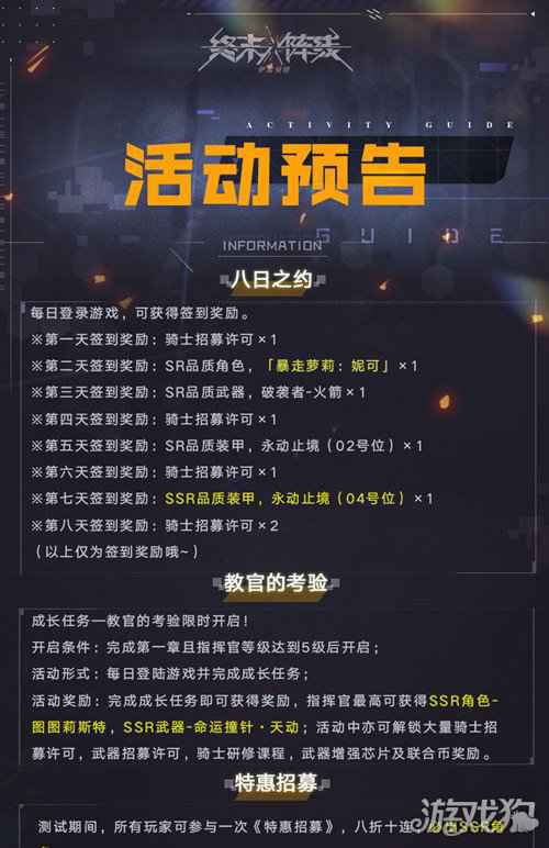 终末阵线伊诺贝塔聚合测试活动预告 福利大放送