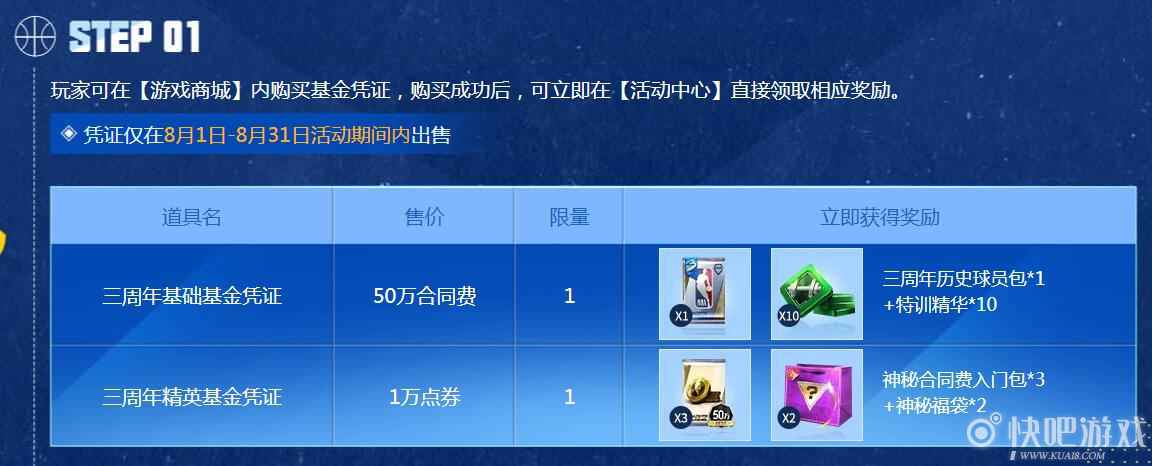NBA2KOL2三周年活动 三周年庆典福袋大派送