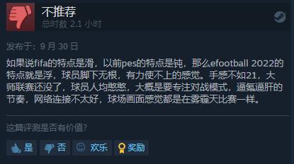 《efootball 2022》今日免费玩 Steam差评如潮