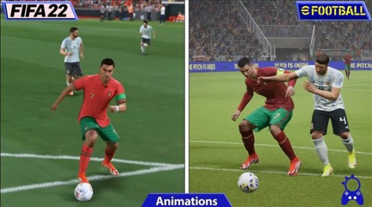 《eFootball 2022》对比《FIFA 22》 球员面部和动作展